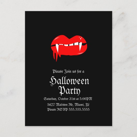 Bluody Lips Vampire Halloween Geburtstagsparty Postkarte (Vorderseite)