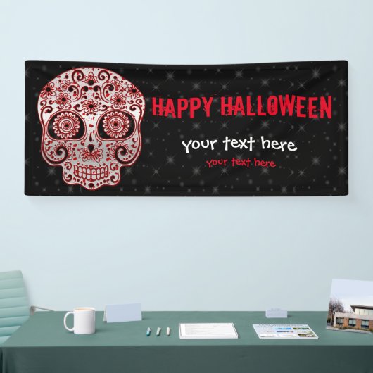 Bluody Sugar Skull * wählen Sie Hintergrundfarbe Banner (Messe)