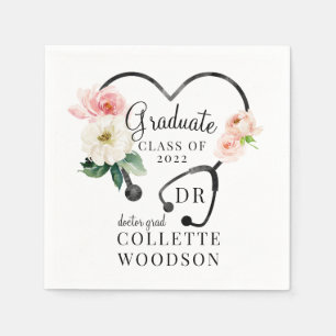 Bluorstethoskop Doktorand Graduate Class Year Serviette