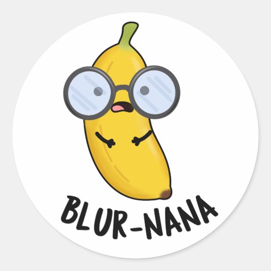 Blur-nana Funny Banana Pun Runder Aufkleber (Vorderseite)