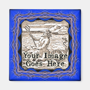 Blurple Blue Lila Fantasy Frame Template Magnet