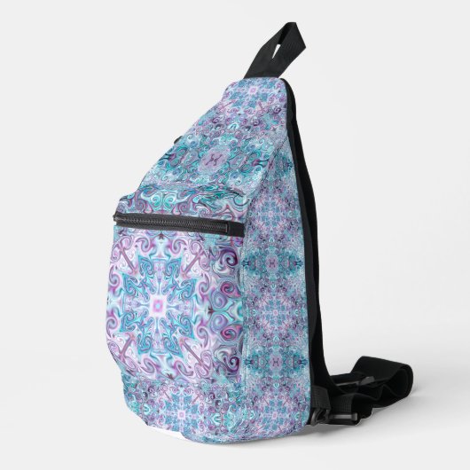 Blurple-Wirbel Crossbody Bag (Rechte Ecke)