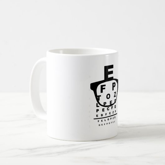 Blurr Eye Test Chart Kaffeetasse (Vorderseite Links)