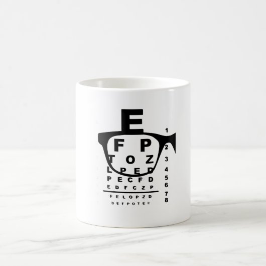 Blurr Eye Test Chart Kaffeetasse (Mittel)
