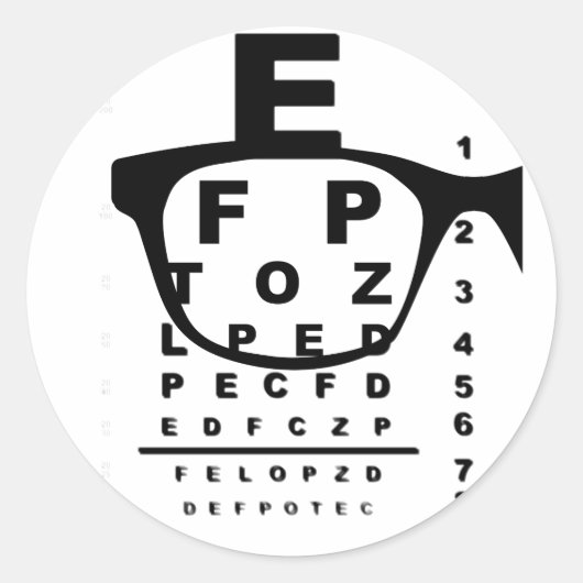 Blurr Eye Test Chart Runder Aufkleber (Vorderseite)