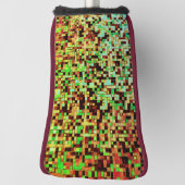 Blurred green and brown small squares or tiles golf headcover (Rotieren 90)