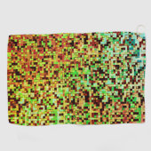 Blurred green and brown small squares or tiles golfhandtuch (Horizontal)