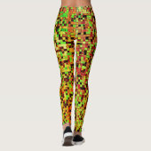 Blurred green and brown small squares or tiles leggings (Rückseite)