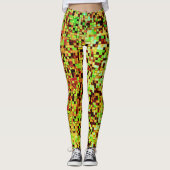 Blurred green and brown small squares or tiles leggings (Vorderseite)
