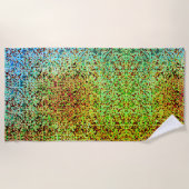 Blurred green and brown small squares or tiles strandtuch (Vorderseite)