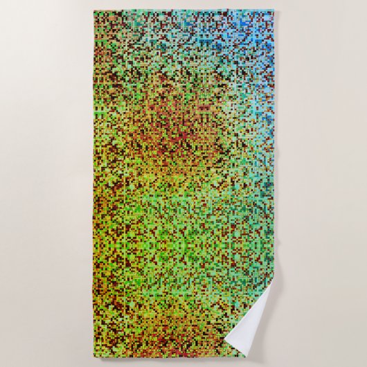 Blurred green and brown small squares or tiles strandtuch (Vorderseite)