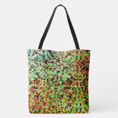 Blurred green and brown small squares or tiles tasche (Rückseite)