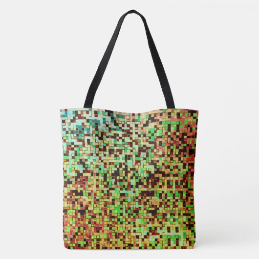 Blurred green and brown small squares or tiles tasche (Rückseite)