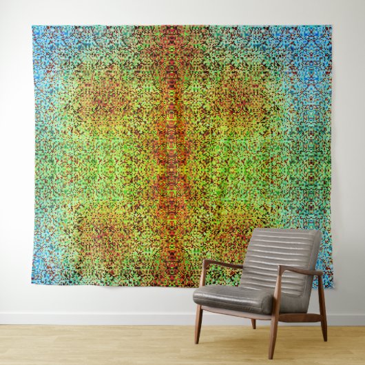 Blurred green and brown small squares or tiles wandteppich (Beispiel (Horizontal))