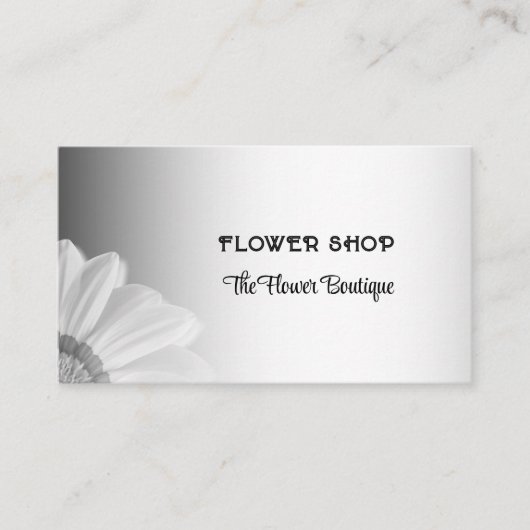 Blurred Grey Background Blurred Gerbera Blume Visitenkarte (Vorderseite)