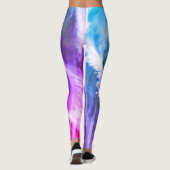 Blurred Motion Grass Natur Abstrakt Lila Rosa Leggings (Rückseite)