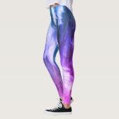 Blurred Motion Grass Natur Abstrakt Lila Rosa Leggings (Links)
