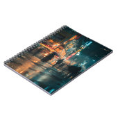 Blurred Neon Rain Night Notebook Notizblock (Linke Seite)