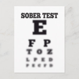 Blurry Augen-Diagramm-betrunkener Test nüchtern Postkarte