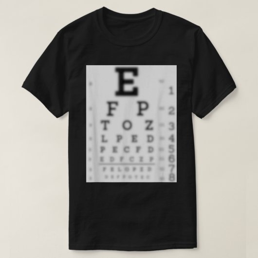 BLURRY EYE CHART VISION TEST FUNNY JOKE EYEGLASSEN T-Shirt (Design vorne)