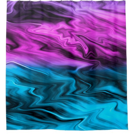 Blurter Hintergrund modische Farbe und Blau Duschvorhang (Vorderseite)