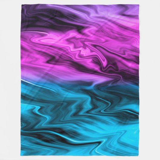 Blurter Hintergrund modische Farbe und Blau Fleecedecke (Vorderseite)