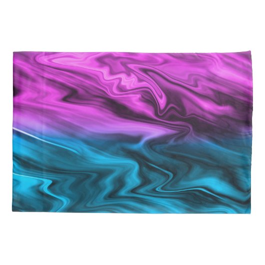 Blurter Hintergrund modische Farbe und Blau Kissenbezug (Rückseite)