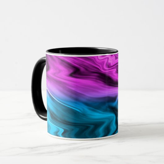 Blurter Hintergrund modische Farbe und Blau Tasse (Vorderseite Links)