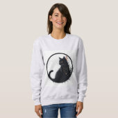blusa femina com design gato preto sweatshirt (Vorne ganz)