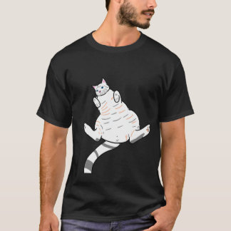 Blusa masculina preta gatinho branco T-Shirt
