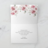 Blusa Pink Floral Quinceañera Dankeskarte (Innenseite)