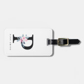 BLUSBLAU BLUE FLORAL ALPHABETS NAME LETTER P GEPÄCKANHÄNGER (Vorderseite horizontal)