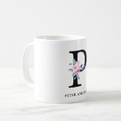 BLUSBLAU BLUE FLORAL ALPHABETS NAME LETTER P KAFFEETASSE (Vorderseite Links)