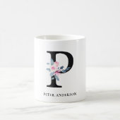 BLUSBLAU BLUE FLORAL ALPHABETS NAME LETTER P KAFFEETASSE (Mittel)