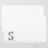 BLUSBLAU BLUE FLORAL ALPHABETS NAME LETTER S BRIEFPAPIER (Vorne/Hinten)