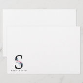 BLUSBLAU BLUE FLORAL ALPHABETS NAME LETTER S BRIEFPAPIER (Vorne/Hinten)