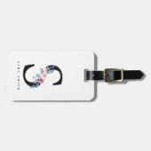 BLUSBLAU BLUE FLORAL ALPHABETS NAME LETTER S GEPÄCKANHÄNGER (Vorderseite horizontal)