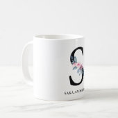 BLUSBLAU BLUE FLORAL ALPHABETS NAME LETTER S KAFFEETASSE (Vorderseite Links)