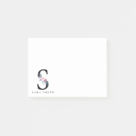 BLUSBLAU BLUE FLORAL ALPHABETS NAME LETTER S POST-IT KLEBEZETTEL