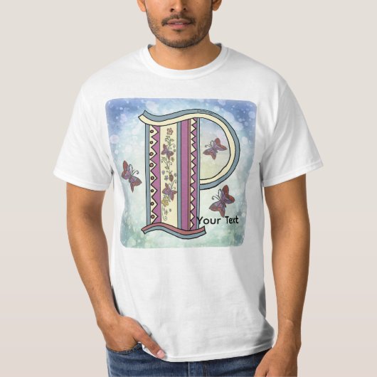 Bluse mit floralem Monogramm P T-Shirt (Vorderseite)