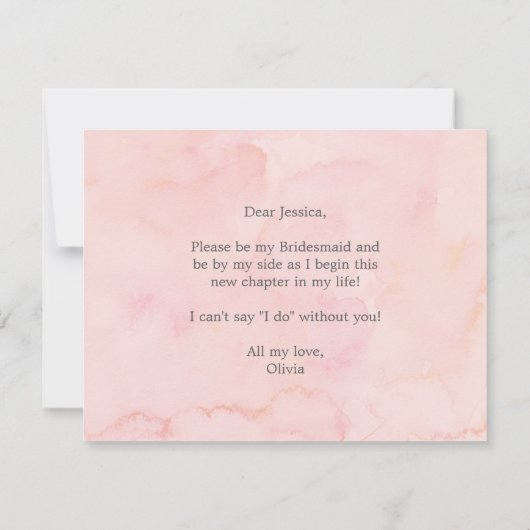 Blusen wird meine Trauzeugin sein Einladung (Rückseite)