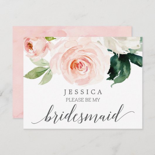 Blusende Blüten werden Sie meine Bridesmaid-Karte Einladung (Vorne/Hinten)