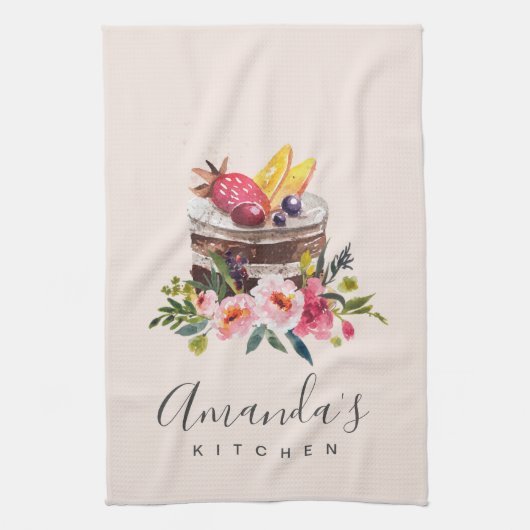 BLUSFRÜCHTE FLORALKÄSE PATISSERIE CUPCAKE KOCH GESCHIRRTUCH (Vertikal)
