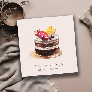 BLUSFRUCHTFLORALKAKE PATISSERIE CUPCAKE BAKERIE QUADRATISCHE VISITENKARTE