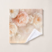 Blush 3 D Wasserfarben Rosen Monogramm Badhandtuch Set (Waschlappen)