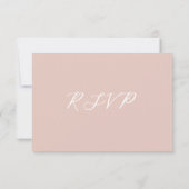 Blush 3D Boho Flowers Wedding RSVP Karte (Rückseite)