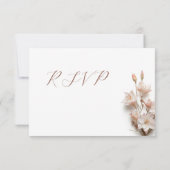 Blush 3D Boho Flowers Wedding RSVP Karte (Rückseite)