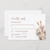Blush 3D Boho FlowersWedding RSVP Karte (Vorne/Hinten)