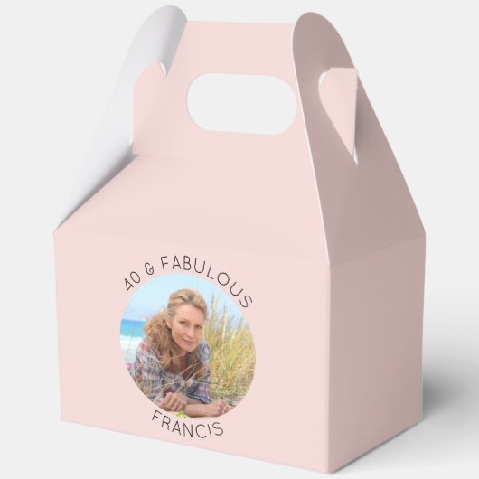 Blush 40 & Fabulous Foto Geschenkschachtel (Vorderseite)