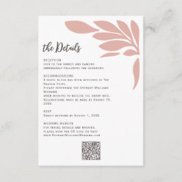 Blush Abstract Tropical Floral Leaf Wedding Begleitkarte